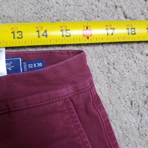 Vineyard Vines Pants Men 32x30 (32x28) Burgundy Red Classic Chino Club Preppy - Picture 7 of 9